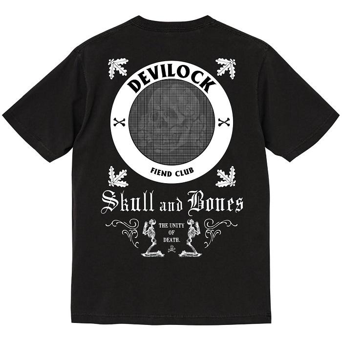 (10%OFF) DEVILOCK デビロック「OLD ENGLISH SKULL & BONE TEE」半袖Ｔシャツ 黒 ブラック スカル ドクロ ビッグT BIG バックプリント オーバーサイズ｜jack9｜03