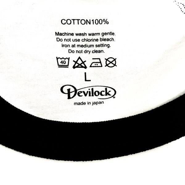 DEVILOCK デビロック「REVOLUTION WITH BOTH LOGO RAGLAN TEE」ラグランＴシャツ 七分袖 黒白 ブラックホワイト スカル ドクロ メンズレディース Rogia | DEVILOCK | 12
