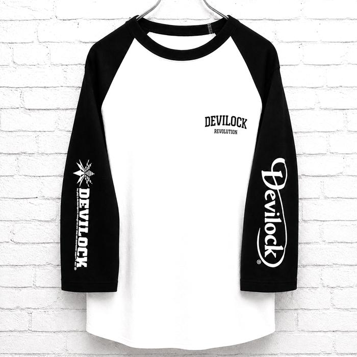 DEVILOCK デビロック「REVOLUTION WITH BOTH LOGO RAGLAN TEE」ラグランＴシャツ 七分袖 黒白 ブラックホワイト スカル ドクロ メンズレディース Rogia | DEVILOCK | 06