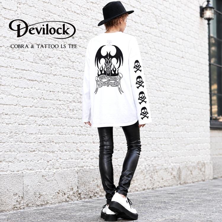 DEVILOCK デビロック「COBRA & TATTOO LST」オーバーサイズビッグロンT 長袖Ｔシャツ 黒ブラック 白ホワイト 悪魔 デビル 蛇 ヘビ コブラ スネーク スカル | DEVILOCK | 03