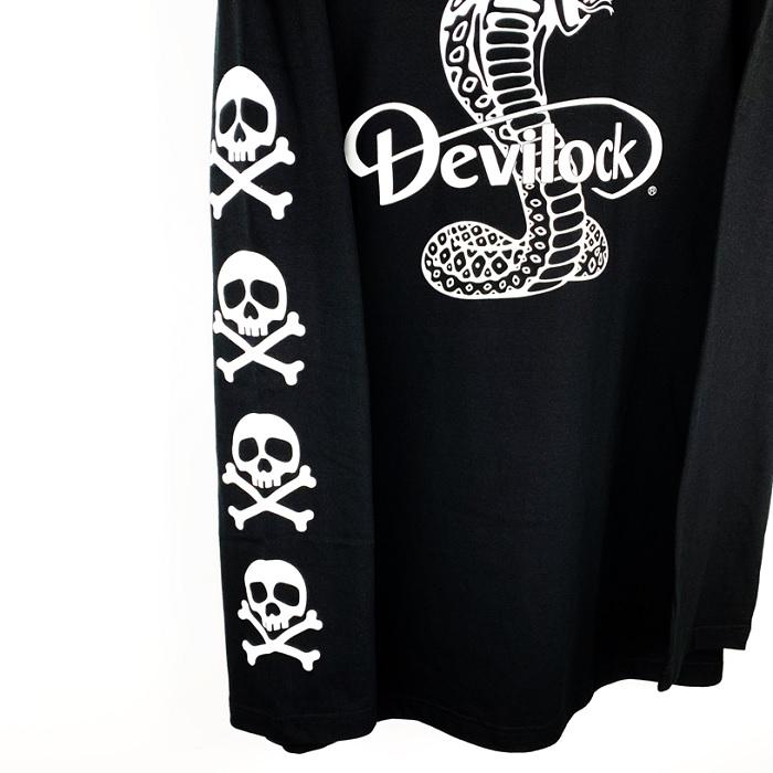DEVILOCK デビロック「COBRA & TATTOO LST」オーバーサイズビッグロンT 長袖Ｔシャツ 黒ブラック 白ホワイト 悪魔 デビル 蛇 ヘビ コブラ スネーク スカル | DEVILOCK | 05
