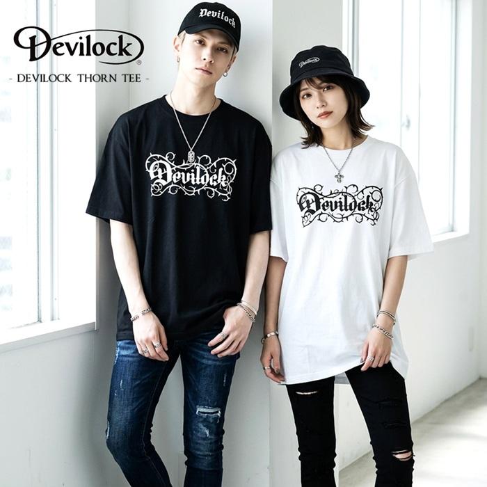 (10%OFF) DEVILOCK デビロック「Rogia限定 DEVILOCK THORN TEE」半袖Tシャツ ビッグT オーバーサイズ 黒白 ブラックホワイト スカル メンズレディース Rogia | DEVILOCK | 03