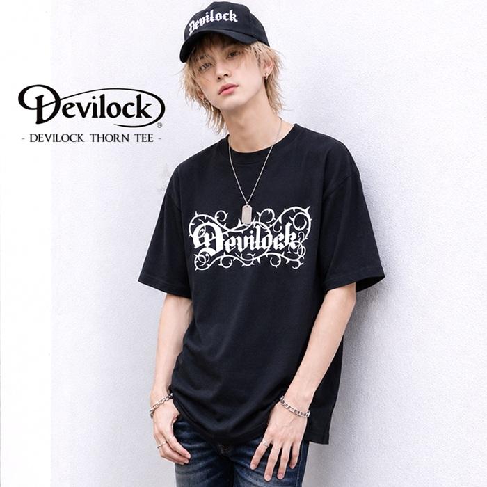 (10%OFF) DEVILOCK デビロック「Rogia限定 DEVILOCK THORN TEE」半袖Tシャツ ビッグT オーバーサイズ 黒白 ブラックホワイト スカル メンズレディース Rogia | DEVILOCK | 06