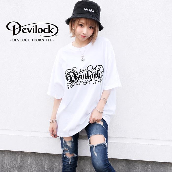 (10%OFF) DEVILOCK デビロック「Rogia限定 DEVILOCK THORN TEE」半袖Tシャツ ビッグT オーバーサイズ 黒白 ブラックホワイト スカル メンズレディース Rogia | DEVILOCK | 08