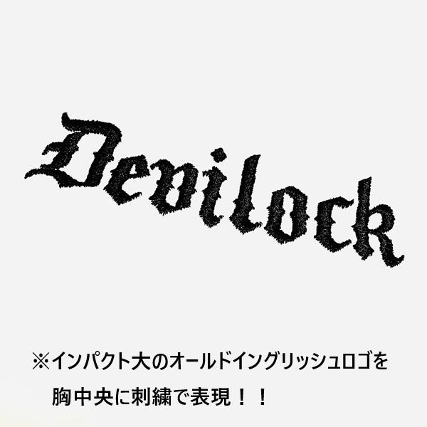 DEVILOCK デビロック「OLD ENGLISH LOGO 刺繍 TEE」半袖Tシャツ オーバーサイズ 黒白 ブラック ホワイト オールドイングリッシュ ロゴ メンズ レディース Rogia | DEVILOCK | 02