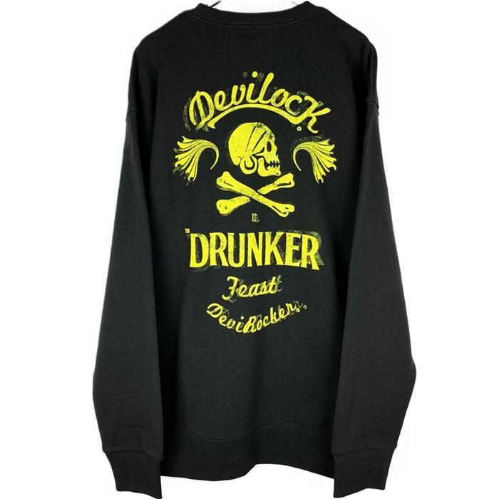 DEVILOCK デビロック「DEVILOCK DRUNKER SWEAT」スウェット トレーナー 長袖 黒 ブラック グレー スカル ドクロ オーバーサイズ ビッグ バックプリント バイカー | DEVILOCK | 03