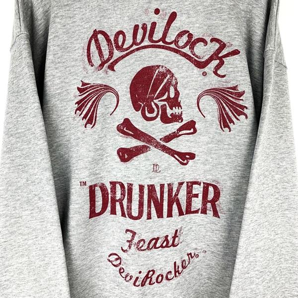 DEVILOCK デビロック「DEVILOCK DRUNKER SWEAT」スウェット トレーナー 長袖 黒 ブラック グレー スカル ドクロ オーバーサイズ ビッグ バックプリント バイカー | DEVILOCK | 08