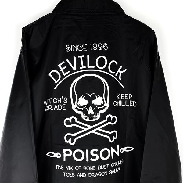 DEVILOCK デビロック「DEVILOCK POISON COACH JACKET」コーチジャケット ジャンパー ウインドブレーカー スカル ドクロ バックプリント 黒 ブラック | DEVILOCK | 08