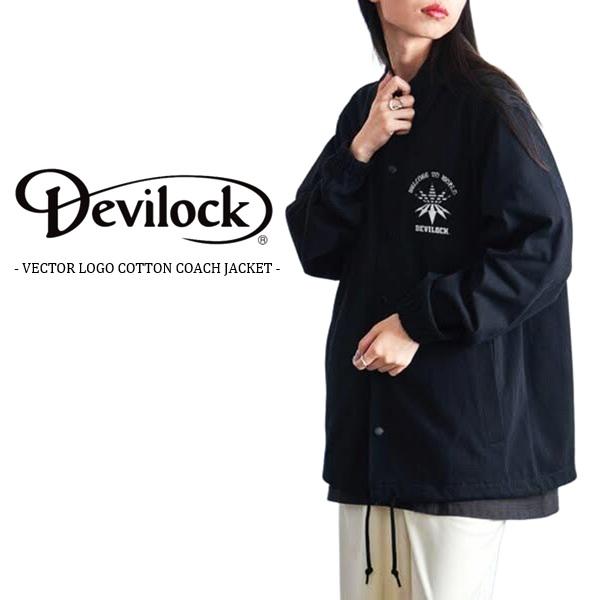 DEVILOCK デビロック「VECTOR LOGO COTTON COACH JACKET」コットンコーチジャケット シャツカーデ ジャンパー ウインドブレーカー 軽量 黒ブラック Rogia | DEVILOCK | 02