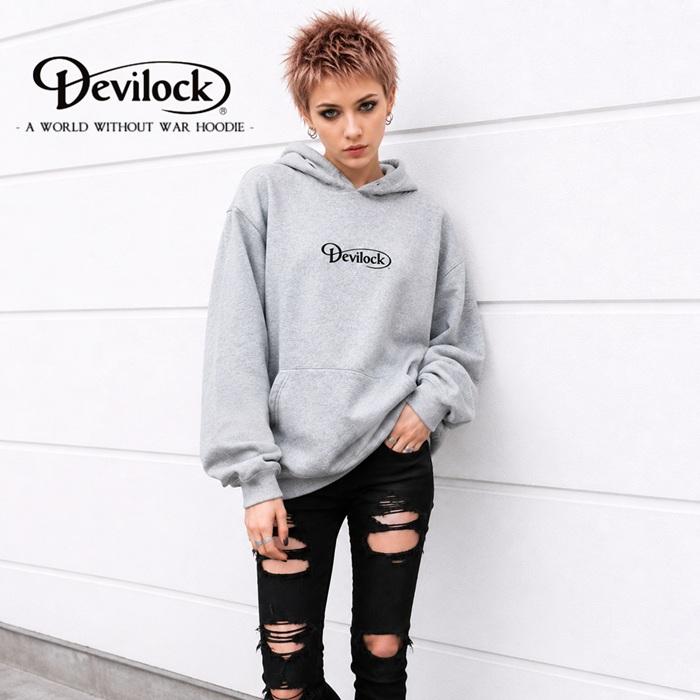 DEVILOCK デビロック「A WORLD WITHOUT WAR HOODIE」プルオーバーパーカー オーバーサイズフーディー 裏パイルスウェット 黒ブラック XL 2L3L4L バックプリント | DEVILOCK | 03