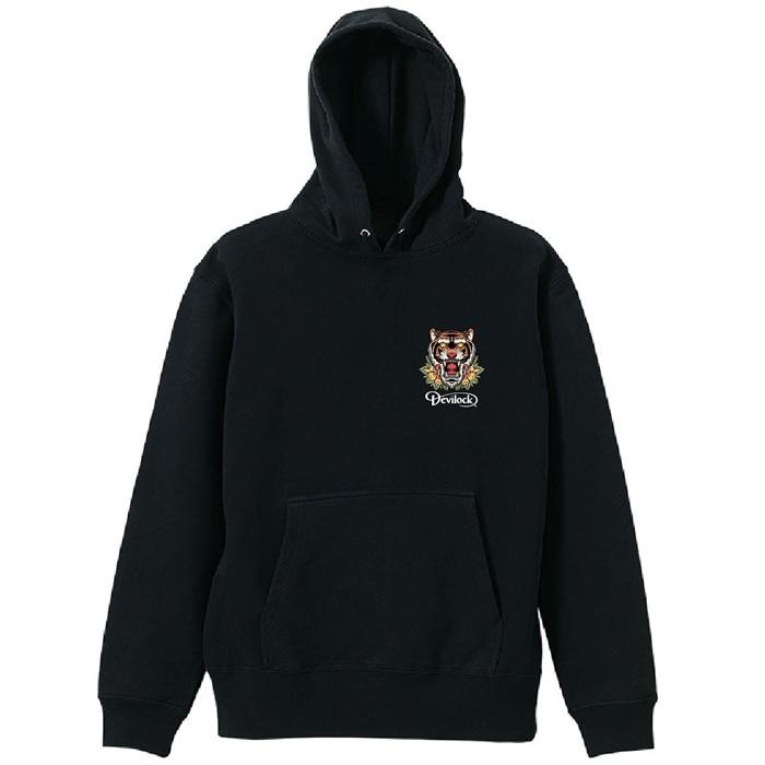 DEVILOCK デビロック「TIGER DEVILOCK HOODIE」プルオーバーパーカー 裏パイルスウェット 虎 タイガー タトゥーデザイン 黒ブラック XL 2L 3L 4L Rogia | DEVILOCK | 03