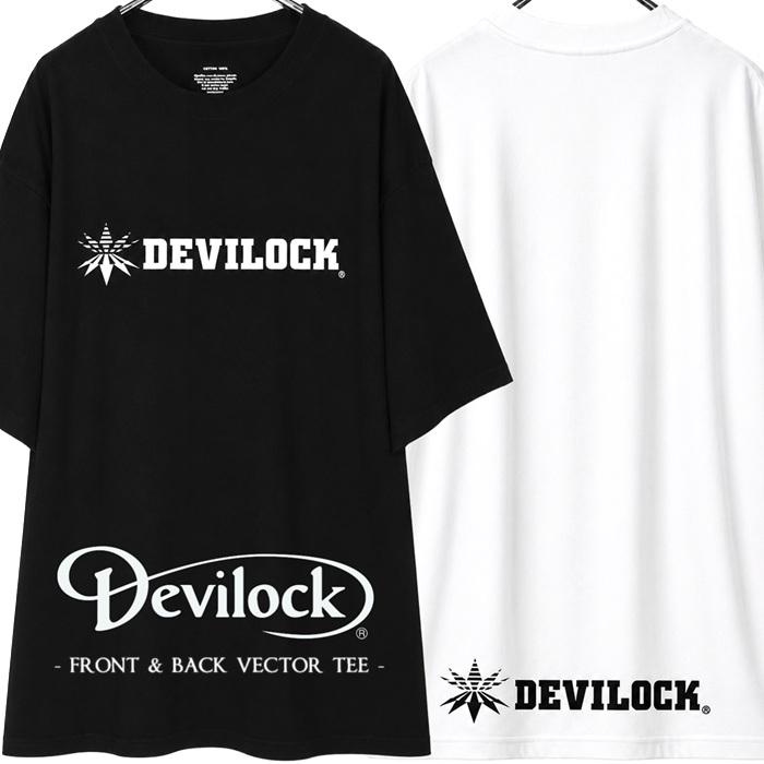 DEVILOCK デビロック「FRONT & BACK VECTOR TEE」半袖Tシャツ オーバーサイズ 黒白 ブラック ホワイト ロゴ メンズレディース BIG ビッグT バンド Rogia | DEVILOCK