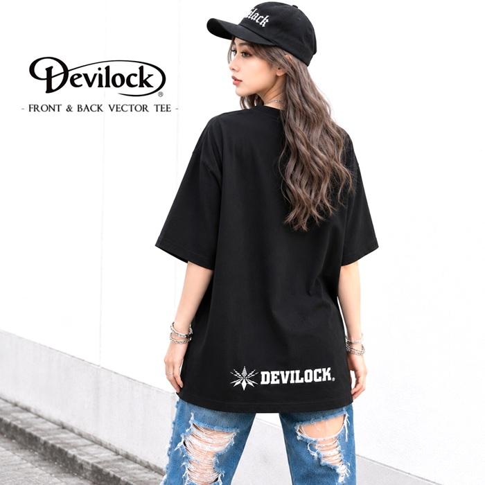 DEVILOCK デビロック「FRONT & BACK VECTOR TEE」半袖Tシャツ オーバーサイズ 黒白 ブラック ホワイト ロゴ メンズレディース BIG ビッグT バンド Rogia | DEVILOCK | 02