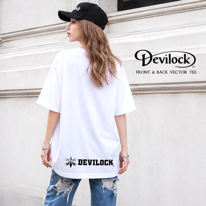 DEVILOCK デビロック「FRONT & BACK VECTOR TEE」半袖Tシャツ オーバーサイズ 黒白 ブラック ホワイト ロゴ メンズレディース BIG ビッグT バンド Rogia | DEVILOCK | 04