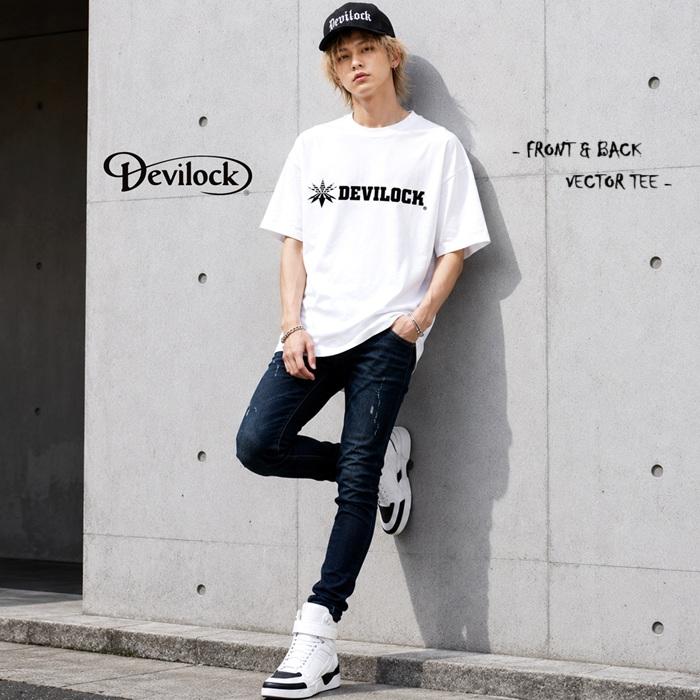 DEVILOCK デビロック「FRONT & BACK VECTOR TEE」半袖Tシャツ オーバーサイズ 黒白 ブラック ホワイト ロゴ メンズレディース BIG ビッグT バンド Rogia | DEVILOCK | 03