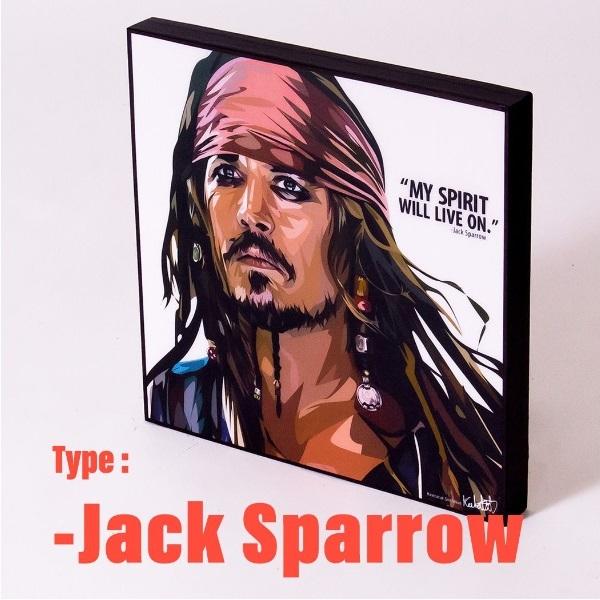 Jack Sparrow (1) ジャック スパロウ パイレーツ オブ カリビアン「ポップアートパネル Keetatat Sitthiket キータタットシティケット」フレーム ボード 映画｜jack9｜02