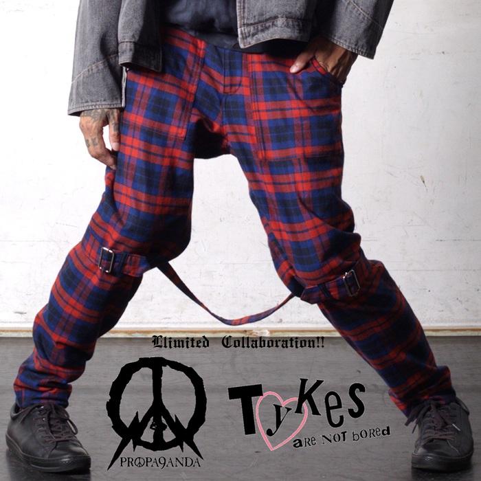 プロパガンダ✖️タイクツのコラボのボンテージパンツです。 PROPA9ANDA × Tykes / プロパガンダ タイクツ「PANIC RIGHTS BONDAGE