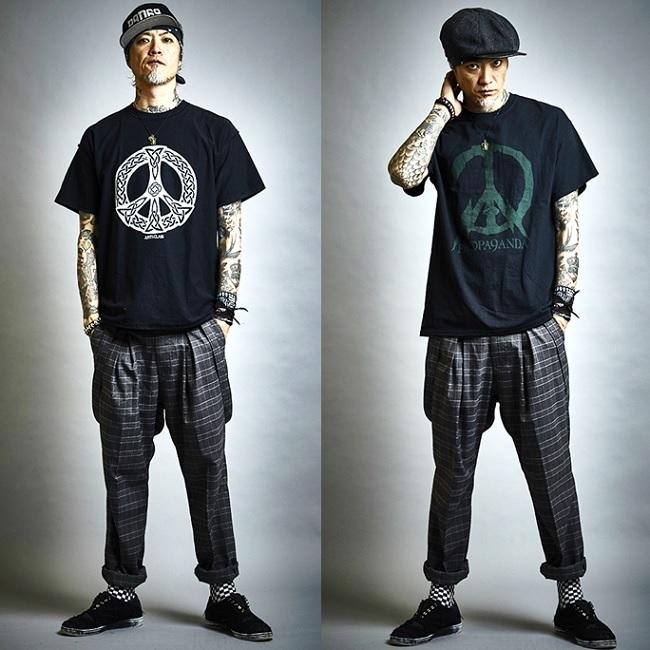 PROPA9ANDA × ANTI CLASS / プロパガンダ × アンチクラス「ANTI&PEACE REVERSIBLE TEE」限定コラボ リバーシブル半袖Ｔシャツ 黒 ブラック ピースマーク｜jack9｜03