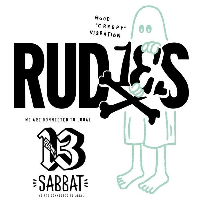 RUDIE'S × SABBAT13 / ルーディーズ × サバトサーティーン「RUD13'S T」限定コラボレーション 半袖Tシャツ 蓄光