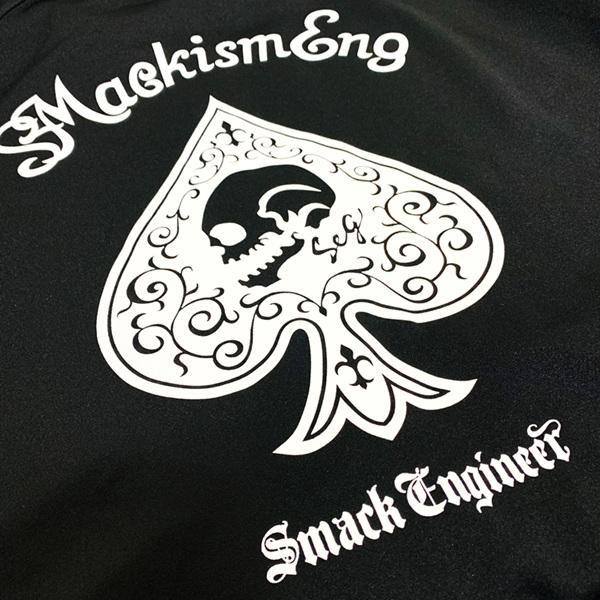 SMACK ENGINEER スマックエンジニア「Rogia限定 SPADE TRACK JK」トラックジャケット ジャージ オーバーサイズ 黒 ブラック 白ライン スペード バックプリント | SMACK ENGINEER | 13