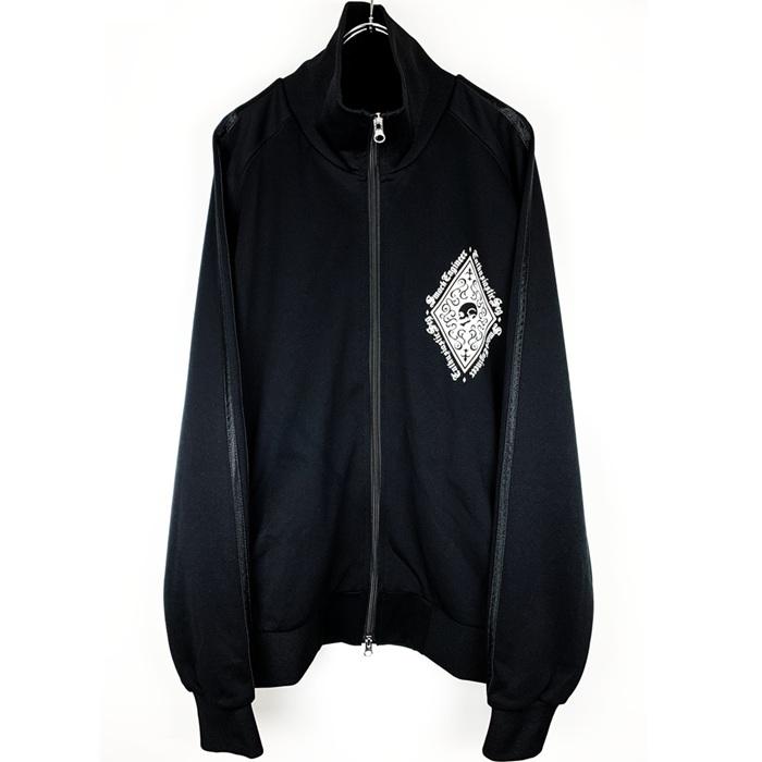 SMACK ENGINEER スマックエンジニア「Rogia限定 SPADE TRACK JK」トラックジャケット ジャージ オーバーサイズ 黒 ブラック 白ライン スペード バックプリント | SMACK ENGINEER | 04