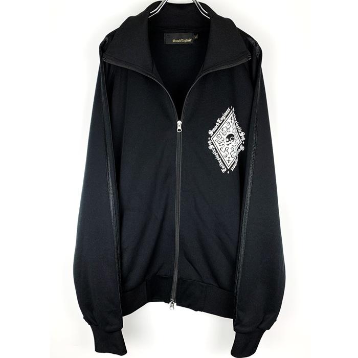 SMACK ENGINEER スマックエンジニア「Rogia限定 SPADE TRACK JK」トラックジャケット ジャージ オーバーサイズ 黒 ブラック 白ライン スペード バックプリント | SMACK ENGINEER | 06