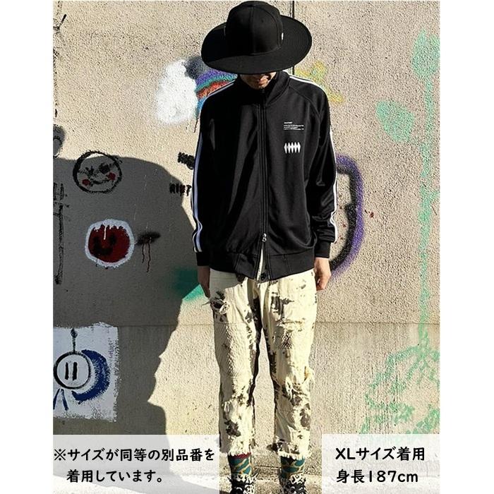 SMACK ENGINEER スマックエンジニア「Rogia限定 SPADE TRACK JK」トラックジャケット ジャージ オーバーサイズ 黒 ブラック 白ライン スペード バックプリント | SMACK ENGINEER | 08