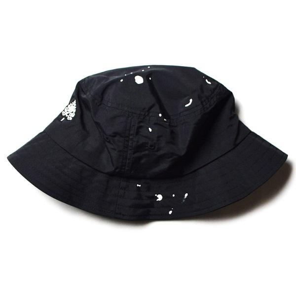 SMACK ENGINEER スマックエンジニア「SPLASH BUCKET HAT」バケットハット ポークパイ 帽子 撥水 スプラッシュ加工 黒 ブラック 刺繍 スペード スカル ドクロ｜jack9｜07