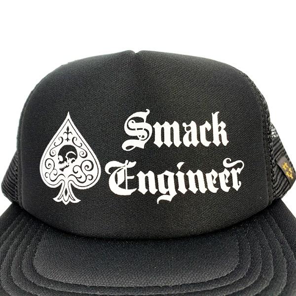 SMACK ENGINEER スマックエンジニア「Rogia限定 SPADE MESH CAP (黒×黒)」スナップバックメッシュキャップ 帽子 ブラックホワイト スペード メンズレディース｜jack9｜06