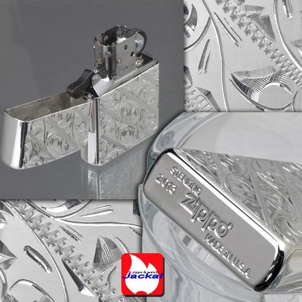 zippo(ジッポーライター)純銀 スターリングシルバー両面 手彫り唐草