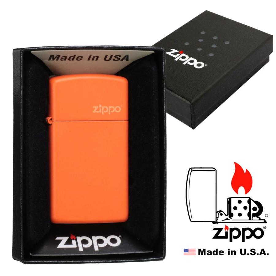 ZIPPO ジッポ ライター オレンジマットジッポ スリム zippo slim#1631ZLジッポ ライター  送料無料（ネコポス対応）｜jackal｜04