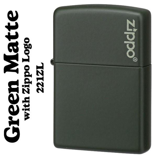 ZIPPO ジッポーライター ジッポライターグリーンマットジッポ・レギュラー#221ZL  送料無料（ネコポス対応）｜jackal