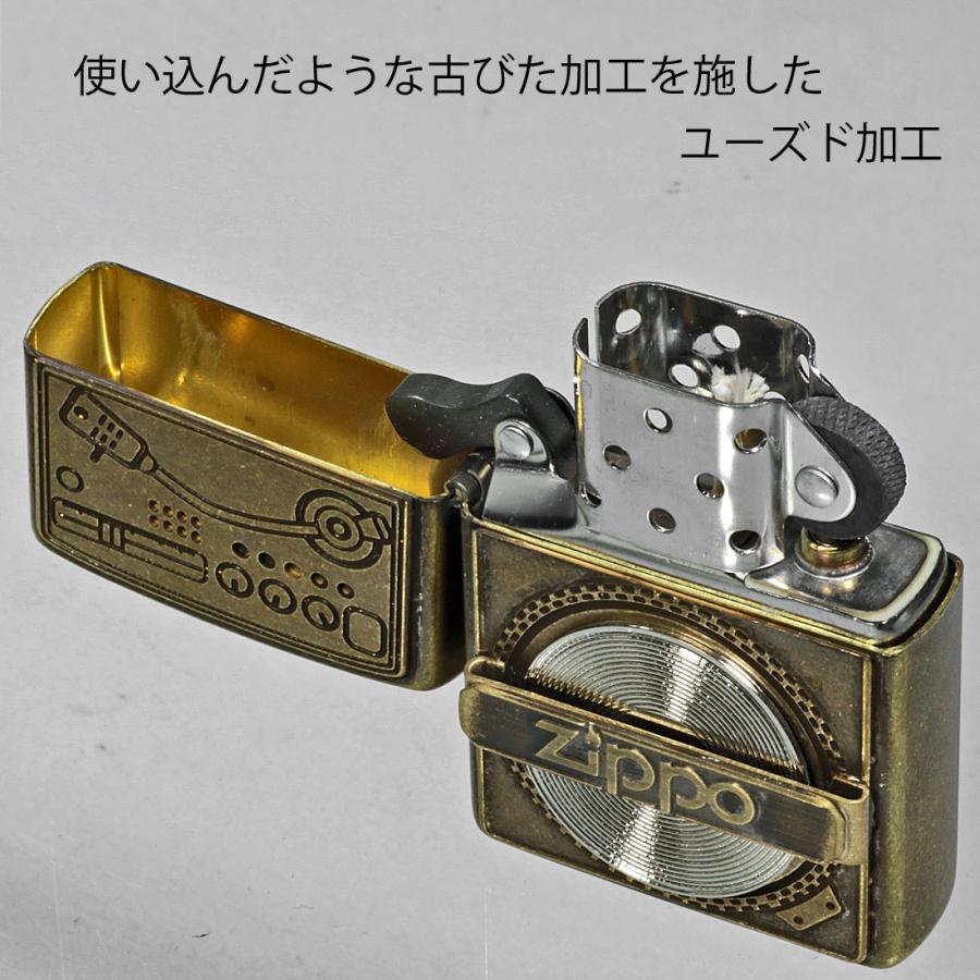 zippo(ジッポーライター) ユーズドフィニッシュレコードデザイン　 真鍮メッキ　ユーズド仕上げ　メタルプレート貼り  おしゃれ　送料無料（ネコポス対応）｜jackal｜04