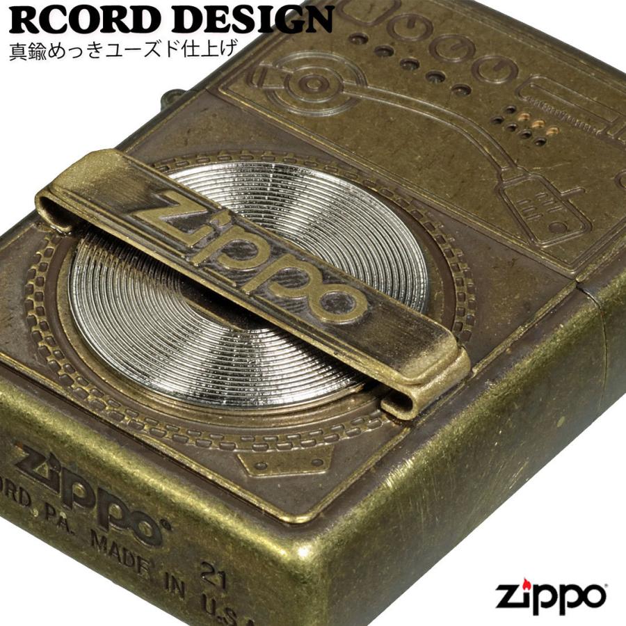 zippo(ジッポーライター) ユーズドフィニッシュレコードデザイン　 真鍮メッキ　ユーズド仕上げ　メタルプレート貼り  おしゃれ　送料無料（ネコポス対応）｜jackal｜06