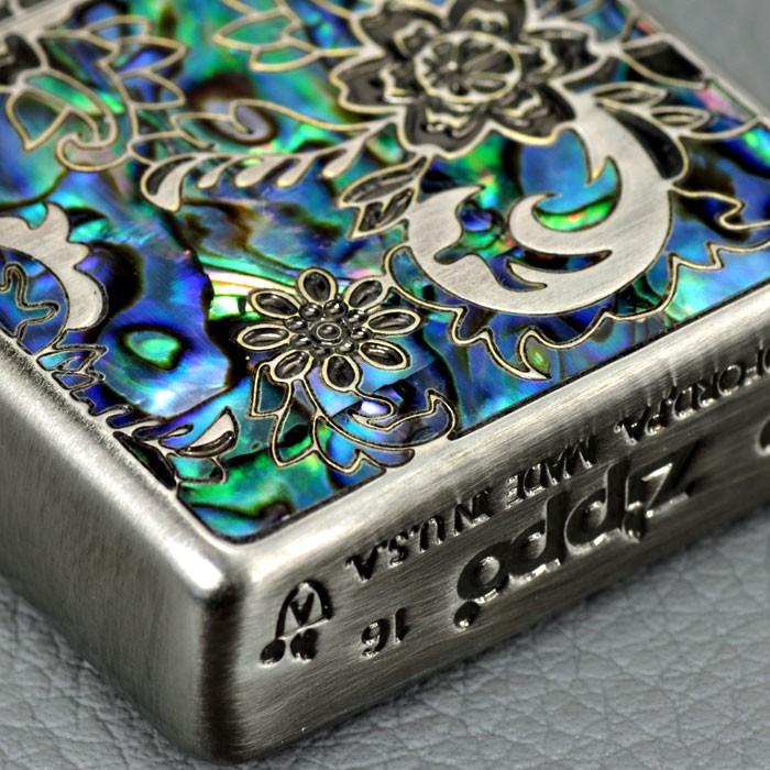 シェル 父の日zippo(ジッポーライター)アーマー モザイク 貝象嵌加工  