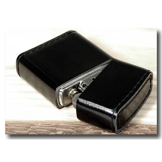 ペンギンライター zippo ジッポーライター コードバン革巻き ブラック