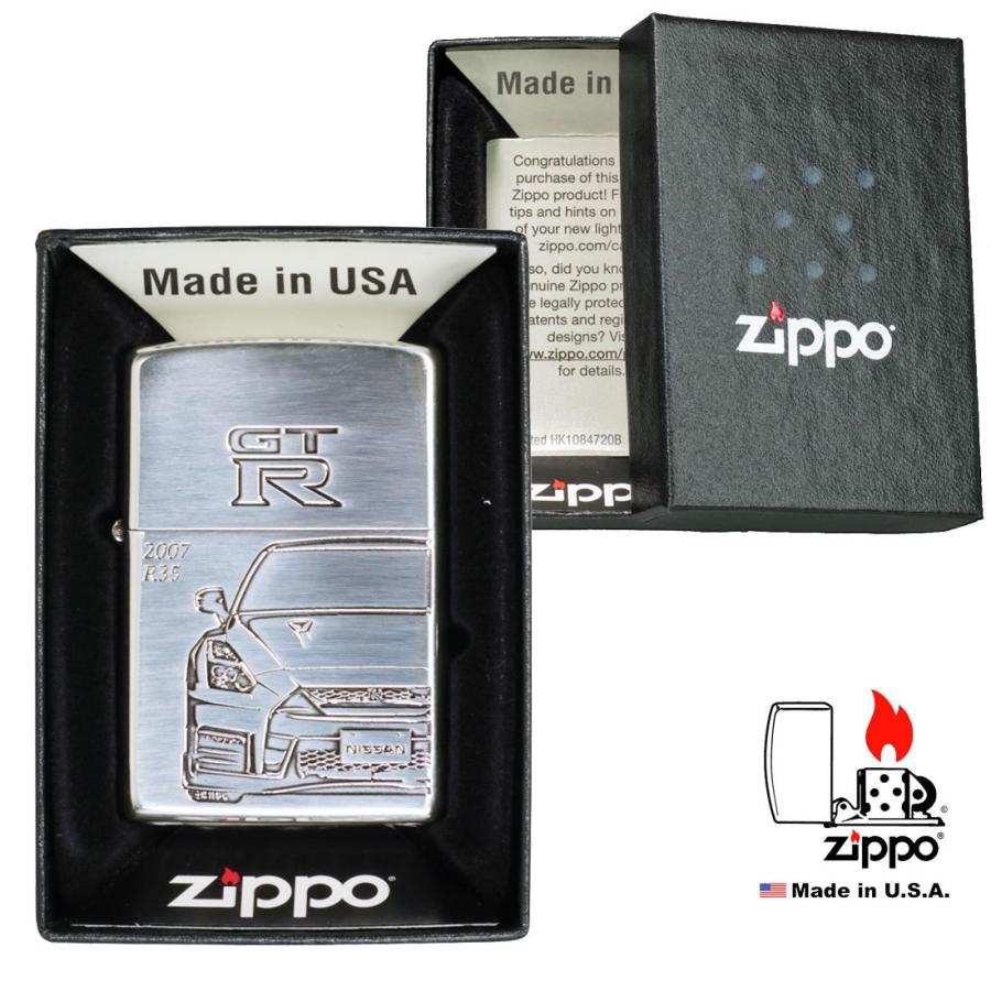 父の日：zippo(ジッポーライター）NISSAN GT-R NISMO [ R35 ]  限定 日産公認 シルバーイブシ シリアルナンバー入り 送料無料（ネコポス対応）｜jackal｜04