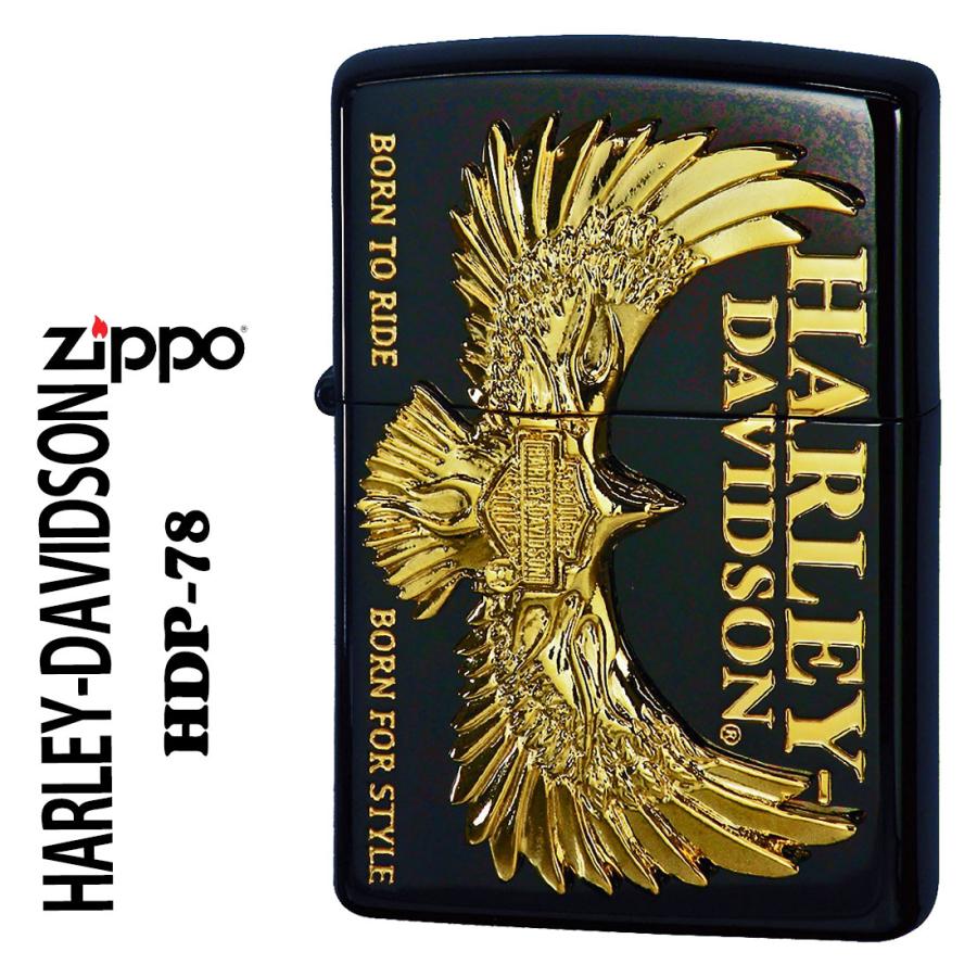 新品　ハーレーダビッドソン ジッポー zippo ブラックイオン　ゴールドメッキ Harley Davidson zippo (ジッポー)ハーレーダビッドソン