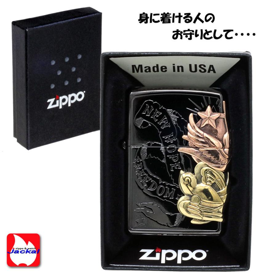 父の日：(在庫限りで終了)zippo(ジッポー) ラッキーチャーム  スワロウ  BK　 ブラックニッケル　メタル貼り  送料無料（ネコポス対応）｜jackal｜06