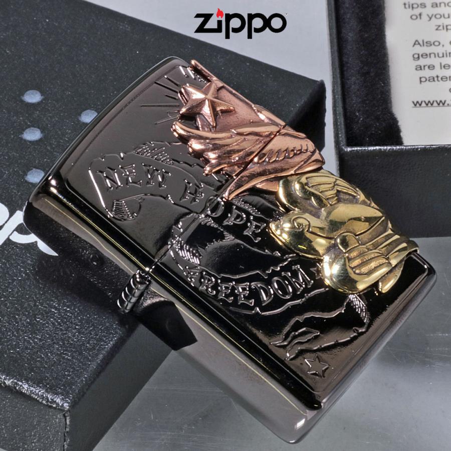 父の日：(在庫限りで終了)zippo(ジッポー) ラッキーチャーム  スワロウ  BK　 ブラックニッケル　メタル貼り  送料無料（ネコポス対応）｜jackal｜07