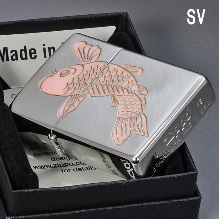 父の日：(在庫限りで終了)zippo ライター ジッポーライター シェル 昇り鯉 人気の 天然貝貼り シェルカープ SV（ネコポス対応）｜jackal｜05