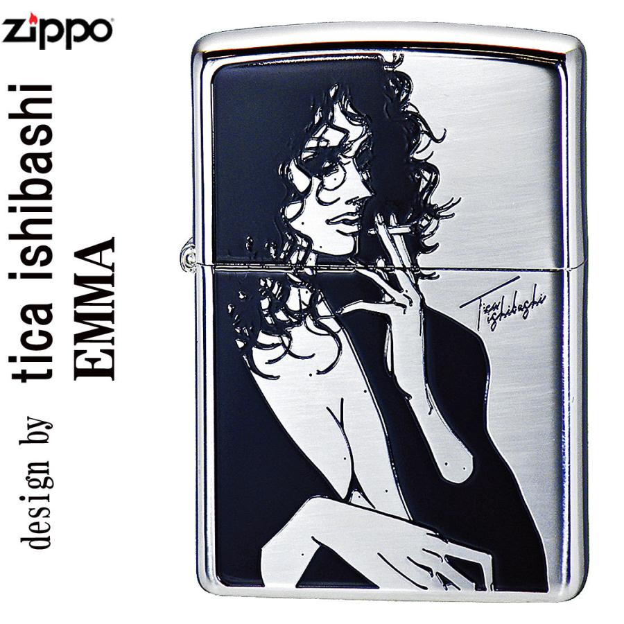 Zippo ジッポーライター ファッションイラストレーター石橋智香 シルバー ブラックツートンメッキ Emma 送料無料 ネコポス対応 Ztica Emma Jackal 通販 Yahoo ショッピング