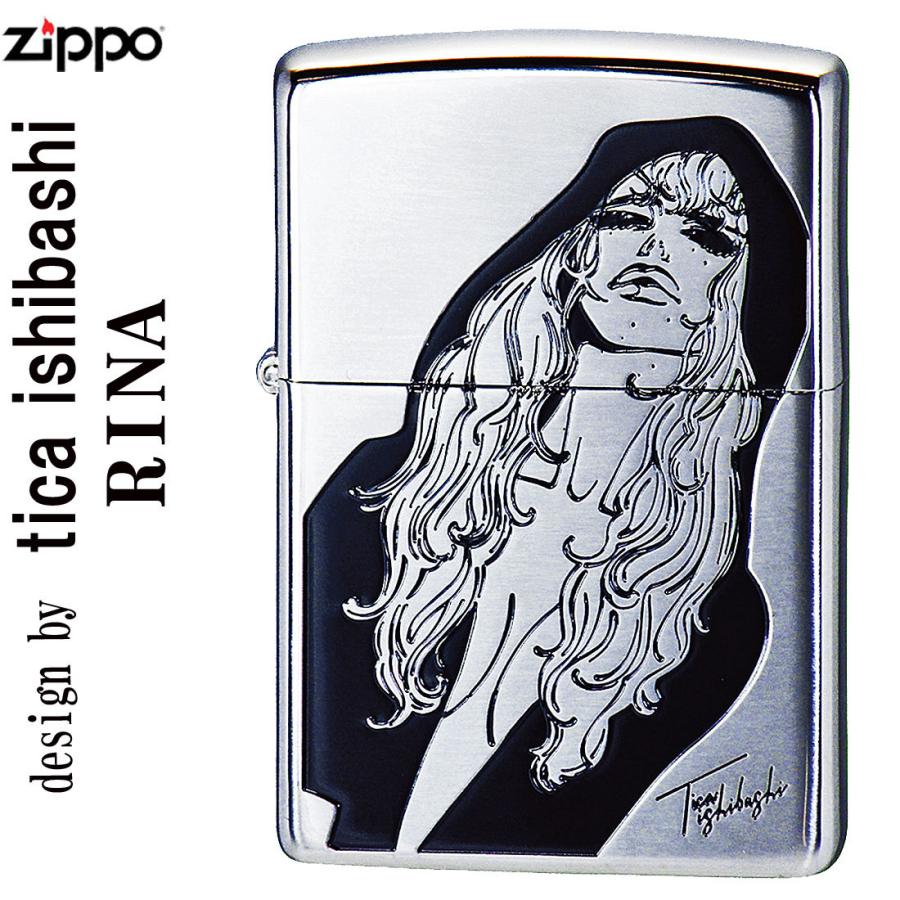 Zippo ジッポーライター ファッションイラストレーター石橋智香 シルバー ブラックツートンメッキ Rina 送料無料 ネコポス対応 Ztica Rina Jackal 通販 Yahoo ショッピング