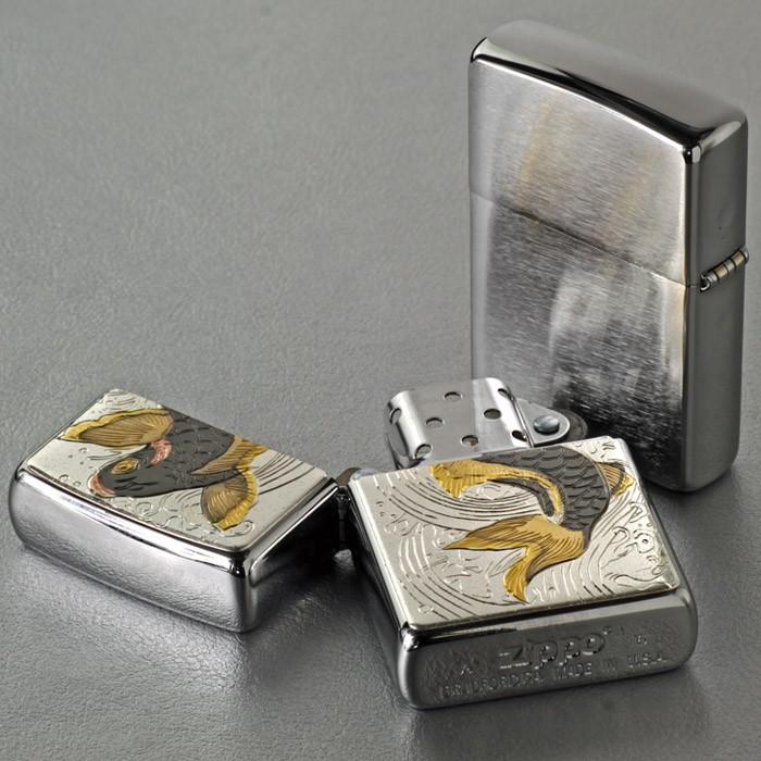 ☆新品未使用☆鯉魚躍龍門 Zippo 真鍮製 ライター ジッポー オイルライター ZIPPO zippo(ジッポーライター)鯉 電鋳板 大鯉 コイ （ネコポス