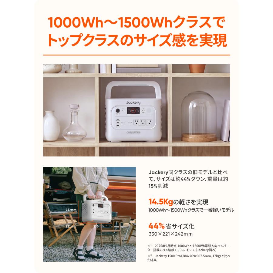 Jackery 【新製品☆9/30 23時まで】Jackery ポータブル電源 1500 New