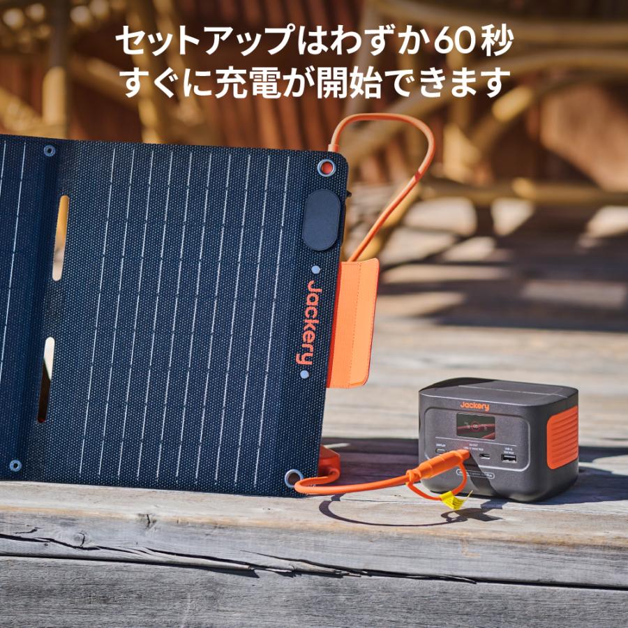 【6/8~6/11限定 25%OFFクーポン】Jackery SolarSaga 40Mini 40Wソーラーパネル タブレットサイズ 折り畳み式 スマホやタブレットに直接充電 超小型｜jackery-japan｜08