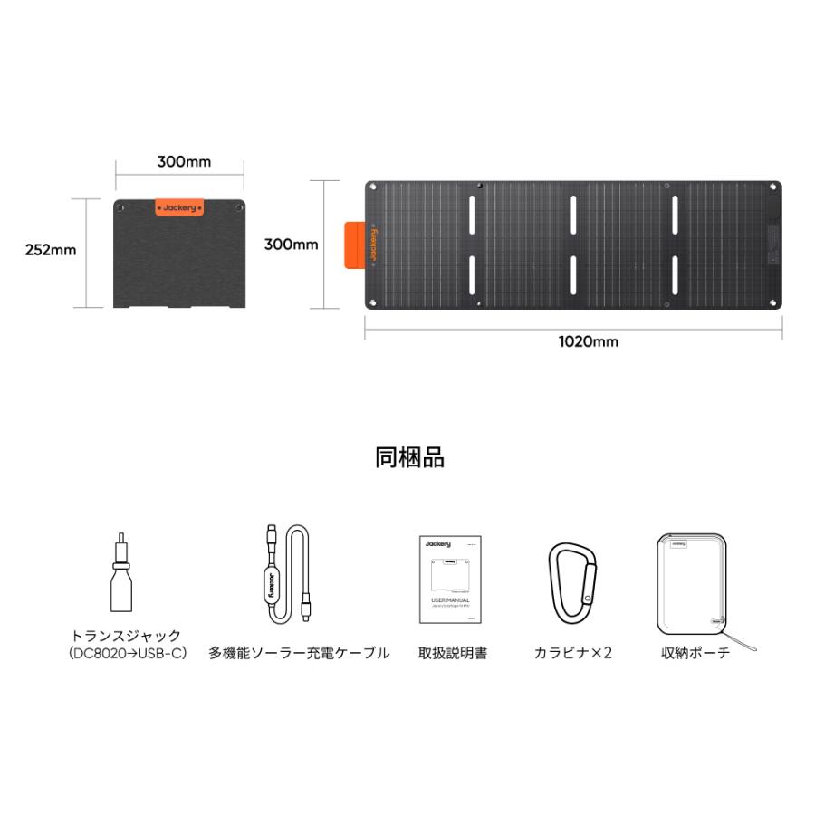 【6/8~6/11限定 25%OFFクーポン】Jackery SolarSaga 40Mini 40Wソーラーパネル タブレットサイズ 折り畳み式 スマホやタブレットに直接充電 超小型｜jackery-japan｜11