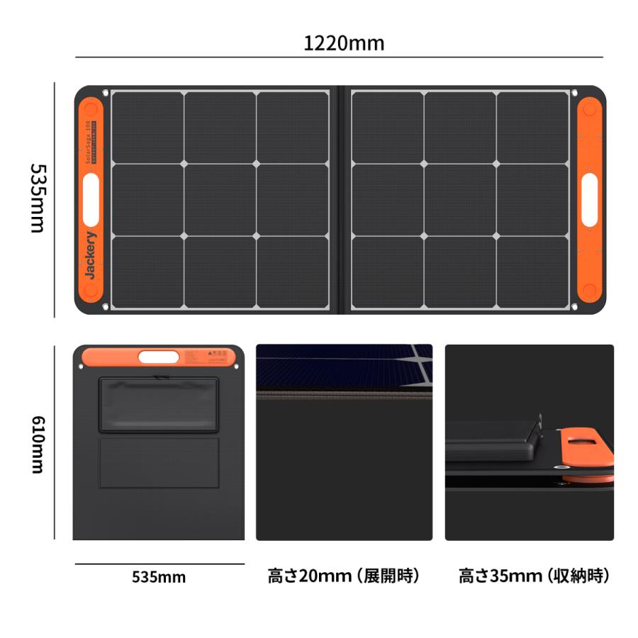 【4/27~4/29限定 20％OFFクーポン+5%ポイント】Jackery SolarSaga100 ソーラーパネル 100W ソーラーチャージャー 発電機 DC出力/USB出力｜jackery-japan｜13