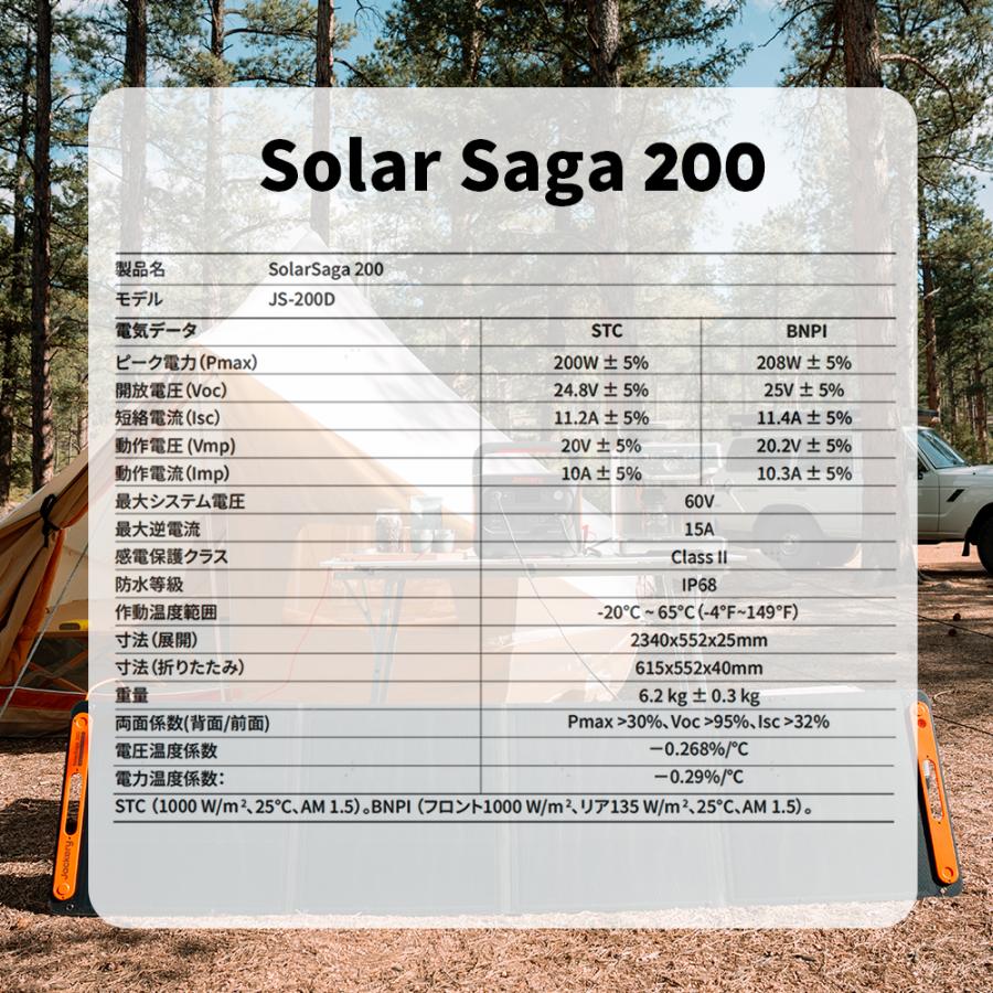Jackery 【5/1 0:00から 30%OFFクーポン】Jackery SolarSaga 200 Jackery 【5/1 0:00から 30%OFFクーポン】Jackery SolarSaga 200