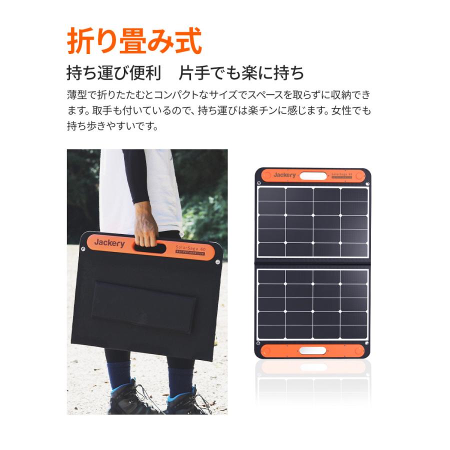 Jackery SolarSaga 60 ソーラーパネル 68W ソーラーチャージャー Jackery SolarSaga 60 ソーラーパネル 68W ソーラーチャージャー
